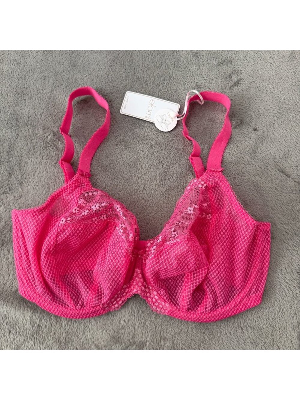NWT Elomi Charley Underwire Pink Bra Womens size 34I 34 I Full Figure